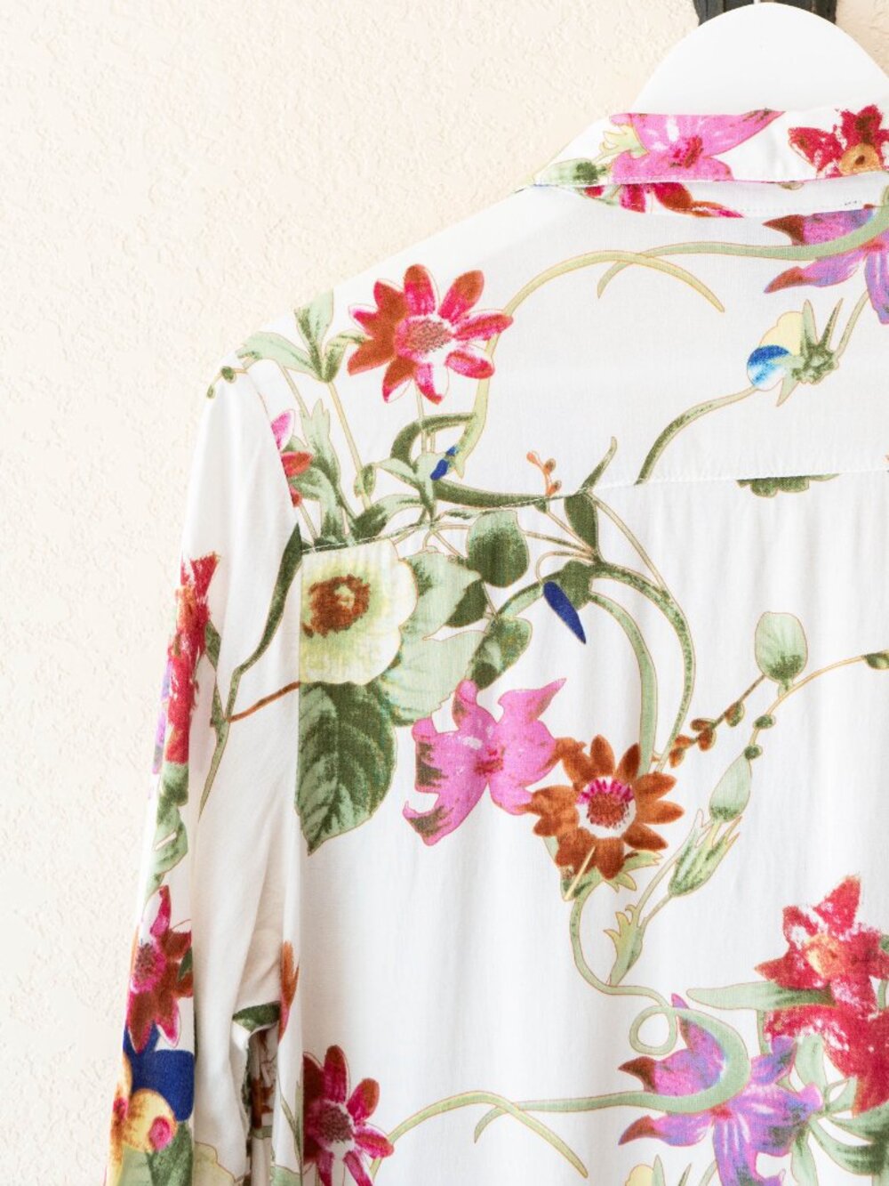 Grace Elements Floral Tunic Womens Medium Tiered Ruffle Hem Boho Rayon Blouse - Picture 11 of 14